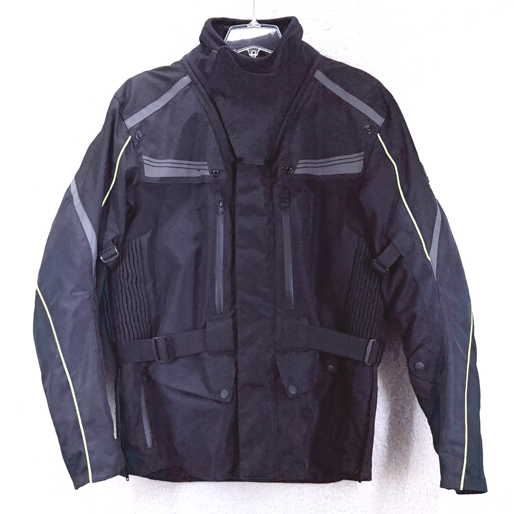 Triumph Endeavour Men Motorcycle Jacket Size M Black Quilted Liner Waterproof